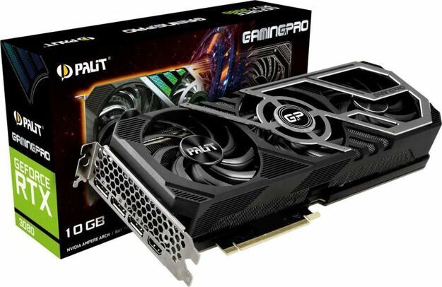 Видеокарта Palit GeForce RTX 3080 GamingPro (LHR) [NED3080019IA-132AA]